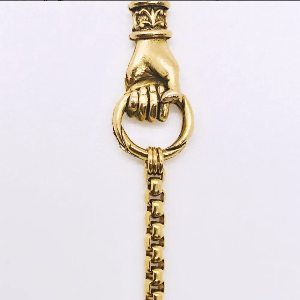 'Helping Hands' - Handmade Vintage Style Gold Box Link Mask Chain